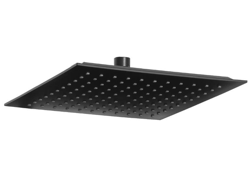 Square Rainfall Shower Head Black Movable Replacement ABS