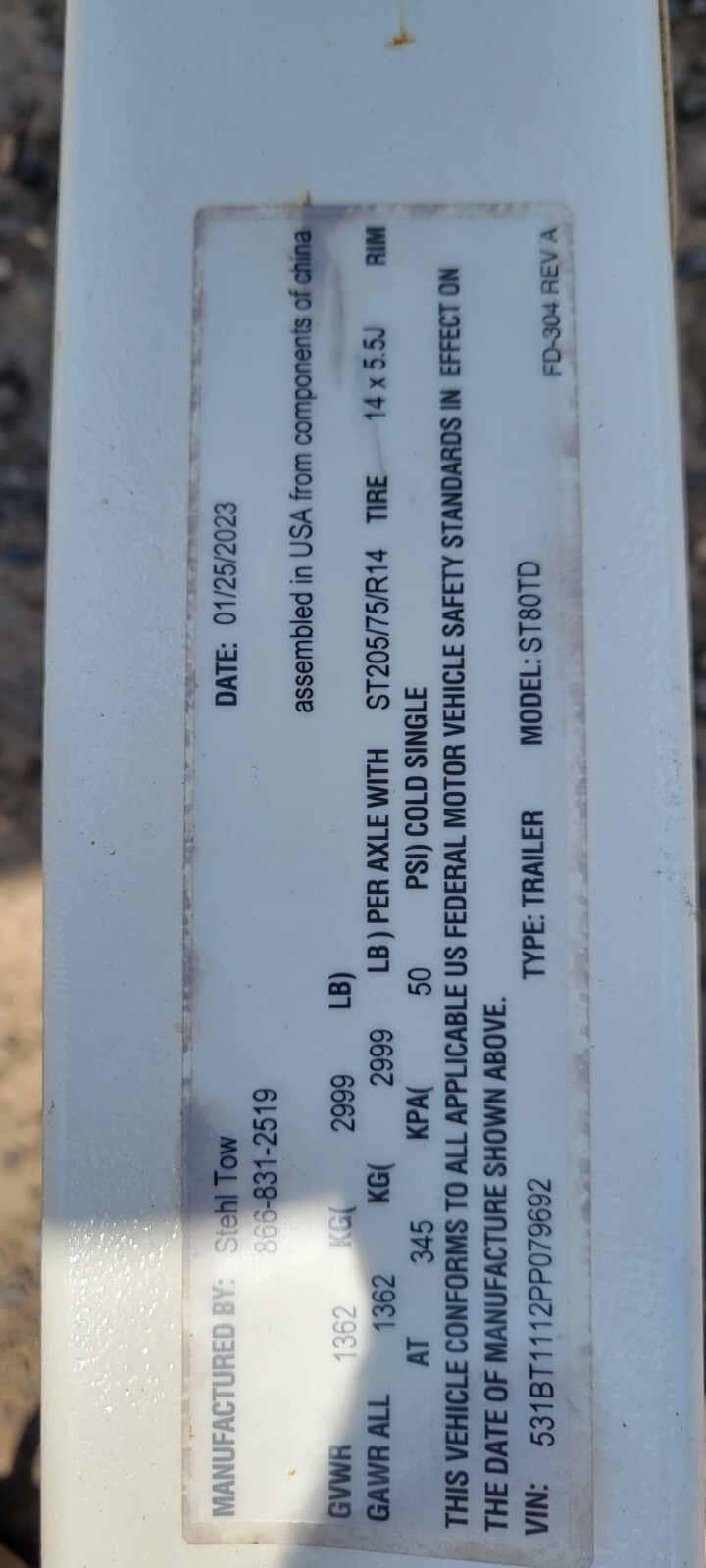 2023 Stehl tow dolly ST80TD w straps LED lights SURGE brakes car dolly