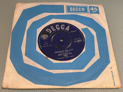 Unit Four Plus Two - Concrete and Clay - Vinyl Record 7" Single - 1965 Decca - Zdjęcie 1 z 3