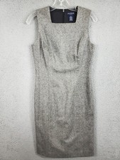 Ann Taylor Stretch Dress Women Size 4 Grey Wool blend A-line Knee Length