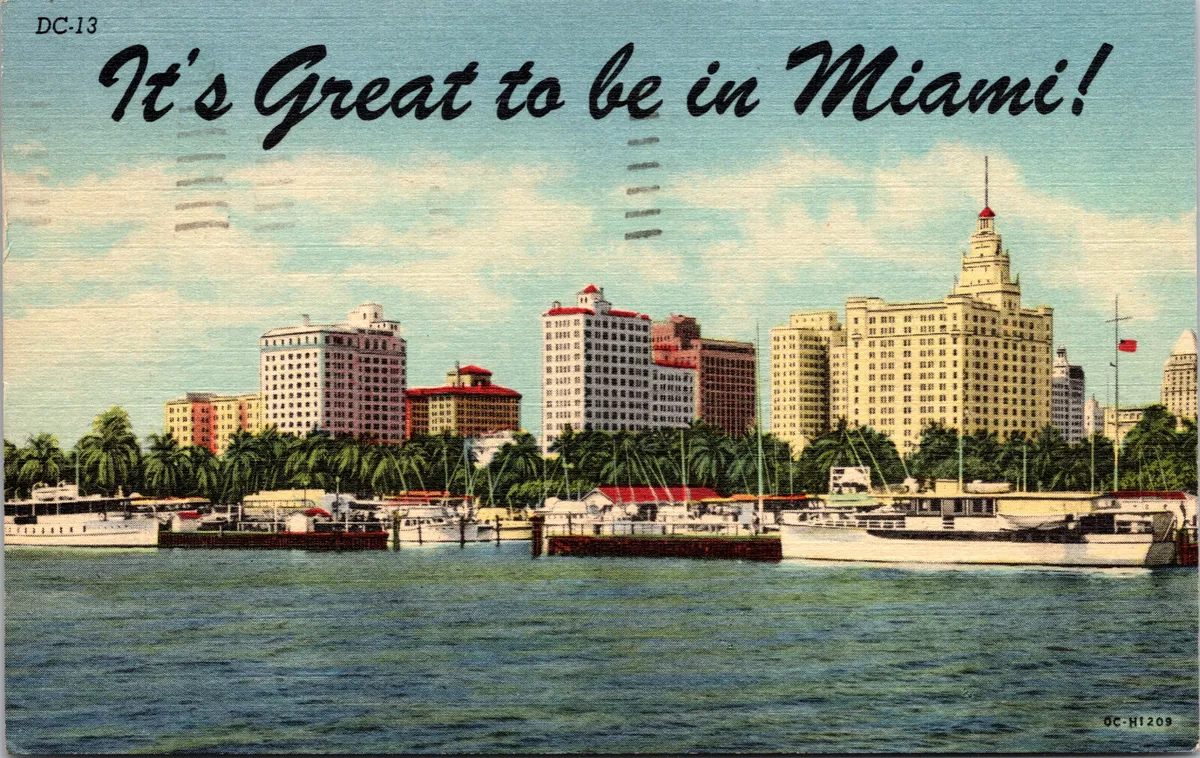 Postcard - It's Great to be in Miami! - Miami, Florida