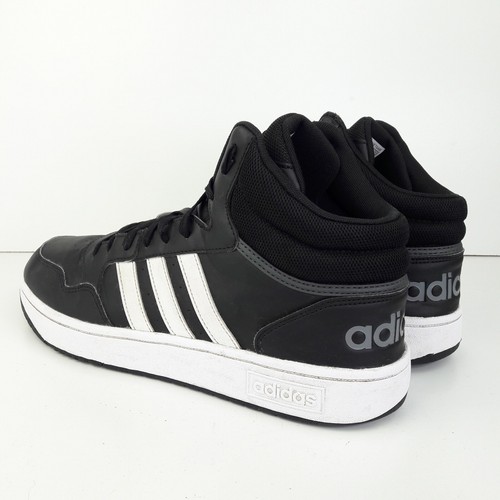 Adidas Hombres Entrenadores Reino Unido 11.5 Negro Blanco Aros 3.0 MId Clásicos Zapatos de Baloncesto - Imagen 6 de 15