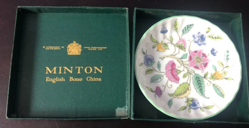Chintz by Minton Haddon Hall Floral Trinket Dish Made In England Mint In Box