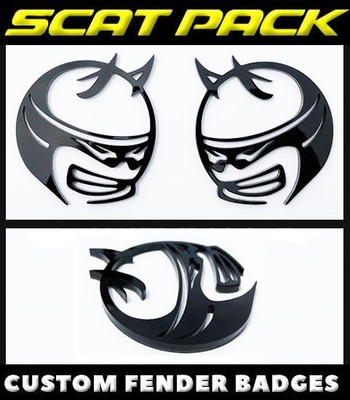 UpAuto 2X Super Bee SCAT PACK Challenger Emblem 3D Metal Sticker Decals For Decoration Black UpAuto 2X Super Bee SCAT PACK Challenger Emblem 3D Metal Sticker Decals For Decoration Black