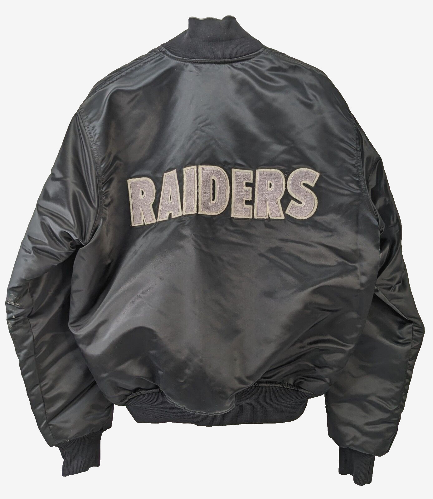 Vintage STARTER Oakland Las Vegas Raiders Silver Black Reversible Jacket Large image 3