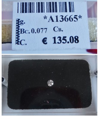 Diamant Naturel Certifié 0,07 Carat - Solitaire Brillant Scellé - Pureté Verre - Neuf