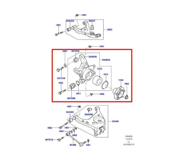 2003-09 Land Rover Range Rover 4.2L Rear Left Spindle Knuckle Hub RLH000070 OEM - Image 2 of 4