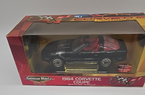 1/18 1984 CHEVROLET CORVETTE COUPE BLACK AMERICAN MUSCLE HOBBY ED ANNIVESARY CO - Picture 3 of 13