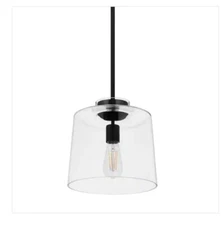 HAMPTON BAY Mullins 10 in. 1-Light Modern Industrial Kitchen Coal Pendant Light