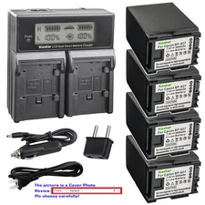 Kastar Battery LCD Dual Fast Charger for Canon BP-827 BP827 CG-800 & Canon XA10