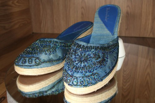 Madison Studio CAYMAN Stacked Wedge Bead Embellished Sandals Womens 10 - NWOB - Picture 4 of 12