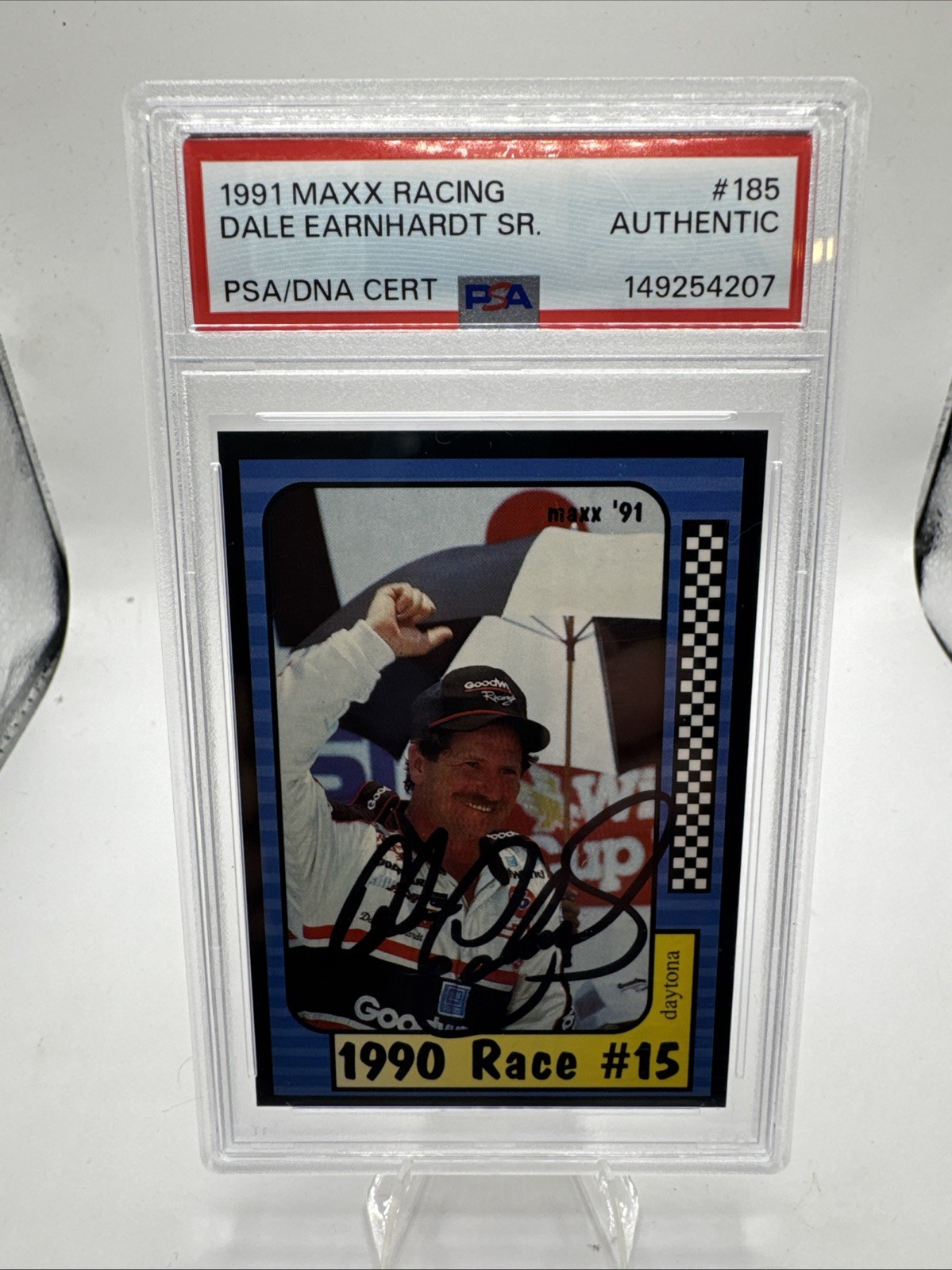 Signed Dale Earnhardt Sr 1991 MAXX Card NASCAR Winston Cup Champion HOF Auto PSA