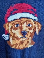 kids crown and ivy sz med golden retriever santa hat sweater