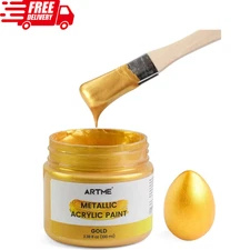 Metallic Gold Acrylic Paint, 100ML Non-Toxic, Non-Fading Gold Leaf Paint for Art
