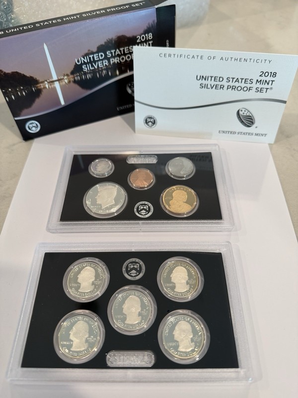 United States Mint 2018-S Silver Proof Set 0.999 Fine Silver OGP & COA