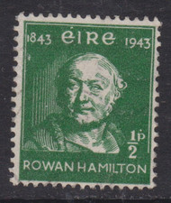 Eire 1943 Rowan Hamilton 1/2d Mint No Gum SG 131 VGC