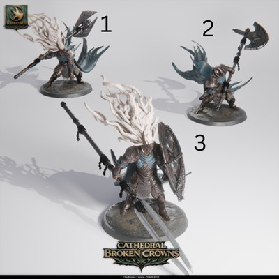 Broken Crown Warriors Undead Knight DND Miniature TTRPG Resin Figure 50mm Base
