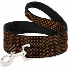 Dog Leash Bone & Paw Monogram Brown/Orange WIDE 1.5"