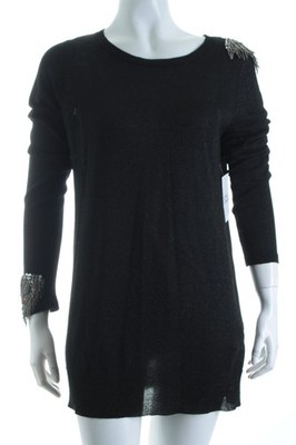 ZARA KNIT Rundhalspullover Damen Pullover Gr. DE 38 schwarz Casual-Look