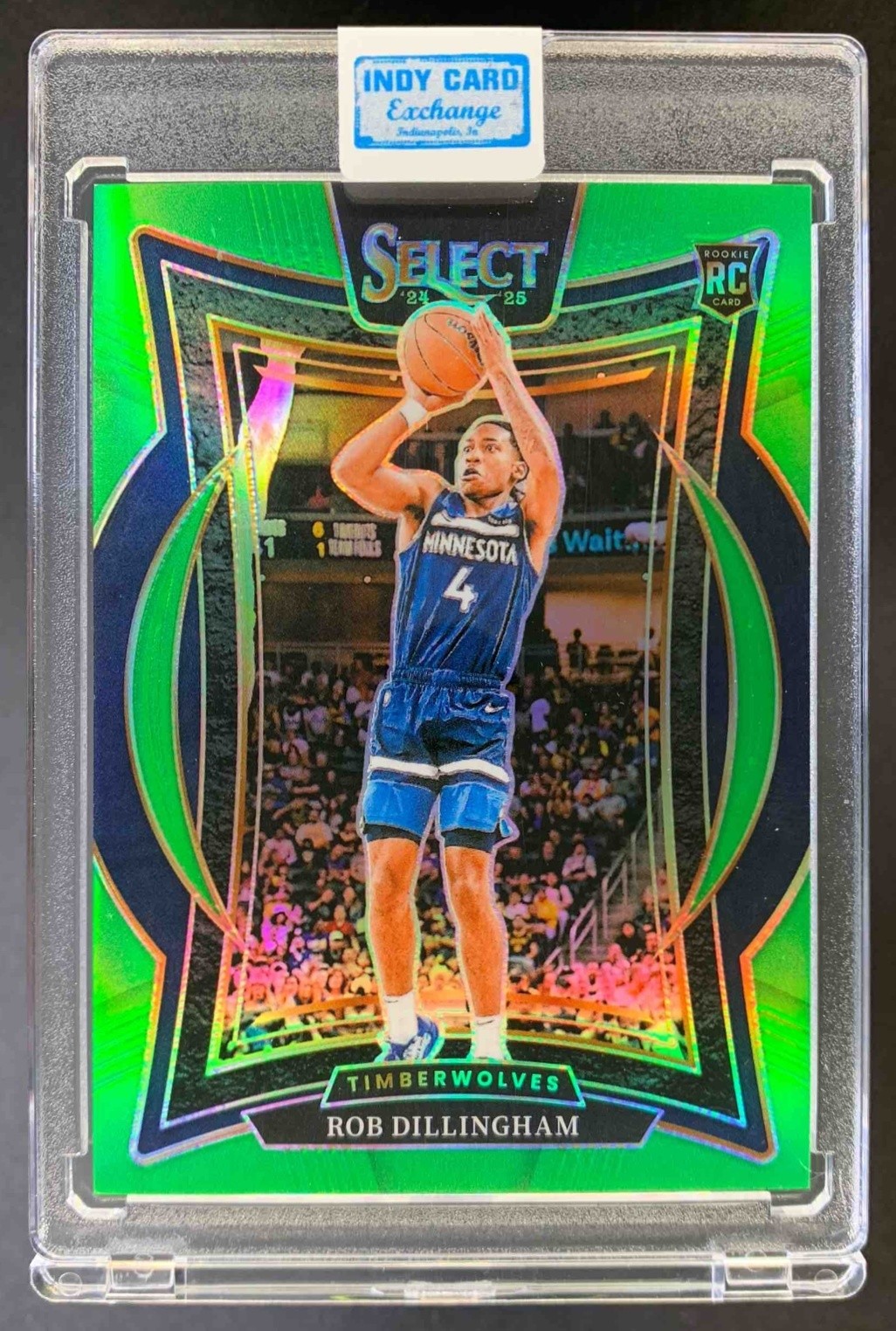 Rob Dillingham 2024-25 Panini Select Concourse Neon Green Prizm RC /75