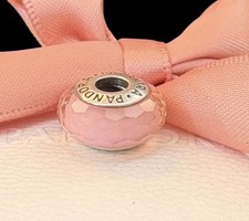 Charm Pandora Murano Sfaccettatura Argento Rosa 925 #791068 Originale