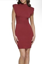 Guess Women's Bandage Sweater Knit Bodycon Dress Size XL Burgundy