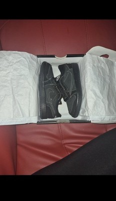 Jordan 1 Low OG SP Black Phantom Kids 12C Black Leather DO5442-001