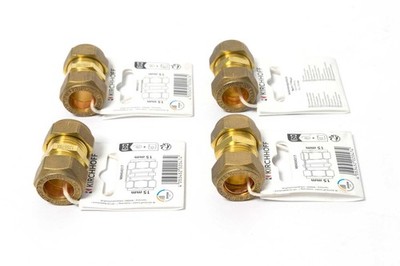 4x Verbindungsstück -Messing blank- Klemmfitting 15mm x 15mm NEU von Kirchhoff