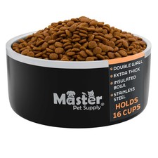 Stainless Steel Dog Bowl Heavy Duty 128 oz Black Velvet