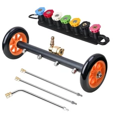 Undercarriage Pressure Washer Attachment 2-in-1 Cleaner Water Broom 7 Nozzles