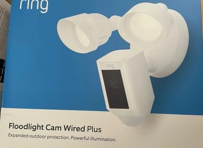 Ring Floodlight Cam Wired Plus Surveillance Camera White for