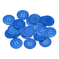 20pcs Sewing Buttons 7/8" Resin Round Flat 4-Hole Craft Buttons, Deep Blue