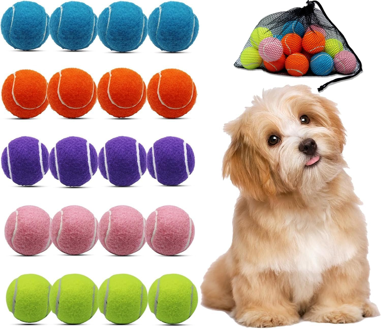 Set 20 Mini Palline Tennis per Cani 5cm | Ideale per Addestramento