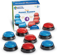 Team Answer Buzzers, Classroom Buzzers, Set of 8 Buzzers, Game Show Toys, Develo