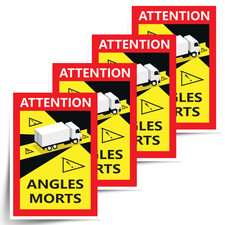4 X Angles Morts Sticker  for Blind Spots HGV Motorhomes Wagons Vehicle France