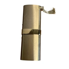 Vintage Volupte Powder Lipstick Compact Carry All In Black Fabric Purse Holder