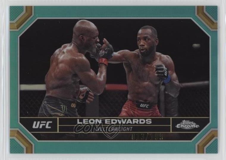 2024 Topps Chrome UFC Aqua Refractor 13/199 Leon Edwards #115 13fz