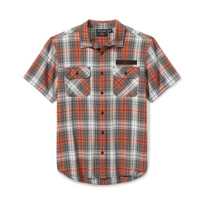 NWT Harley Davidson Men's Block Font Yarn Dyed Plaid Shirt size Large