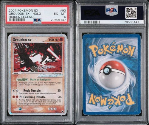2004 POKEMON EX HIDDEN LEGENDS #93 GROUDON EX-HOLO PSA 6