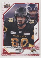 2019 Upper Deck CFL Red 74/150 Darius Ciraco #91 o1h