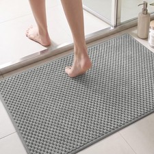 RESARE Bath Mat-Super Absorbent Chenille Bathroom Rugs Thin-Rubber Backed Bat...