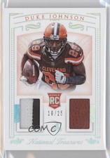 2015 National Treasures Rookie Dual Materials Holo Silver 10/25 Duke Johnson 2m4