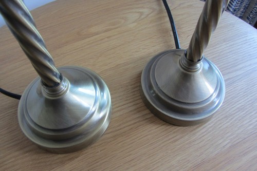 PAIR OF LAURA ASHLEY VINTAGE BARLEY TWIST LAMP BASES SATIN BRASS FINISH 39CMS - Picture 4 of 6