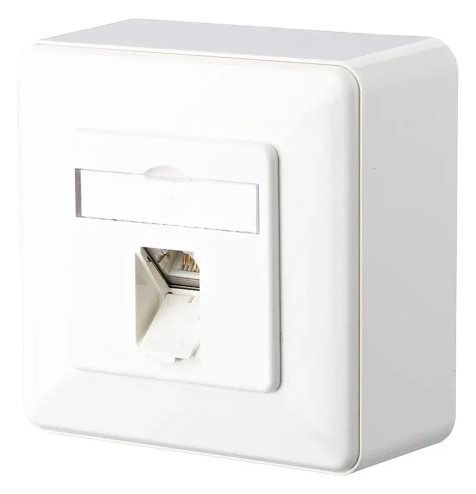 METZ CONNECT E-DAT Cat.6A Netzwerkdose 1 Port RJ45 AP reinweiß 130C370002-I