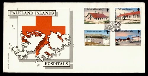 DR WHO 1991? FALKLAND ISLANDS FDC HOSPITAL RED CROSS CACHET COMBO M68350