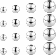 200Pcs,3Mm 4Mm 5Mm 6Mm Stainless Steel round Spacer Beads for Jewelry Making