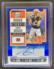 2023 Panini Contenders Optic Andrei Iosivas RC Blue Auto Rookie Ticket #/75