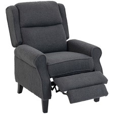 HOMCOM Recliner Armchair, Fabric Recliner Chair, Charcoal Grey