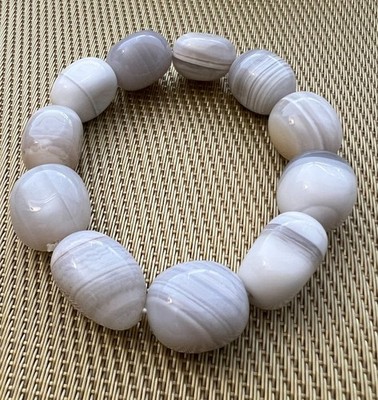Botswana Agate Bracelet   12mm Beads, Crystal energy bracelet