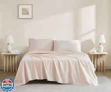 Linen Closet Organic 100% Cotton Twin XL Bed Sheet 3 Pcs Set– Light Pink Cris